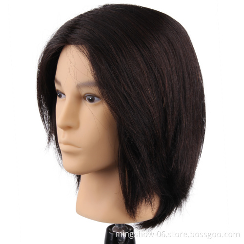 Cheap brown male man head mannequin with human hair